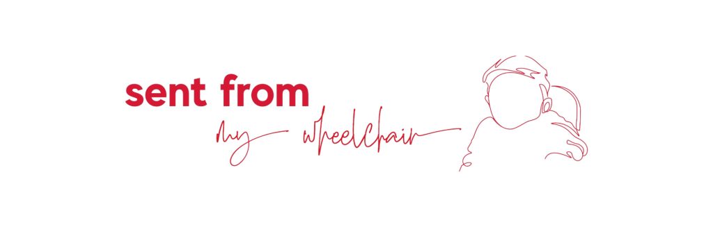 Logo "sent from my wheelchair" dem Newsletter von Raul Krauthausen